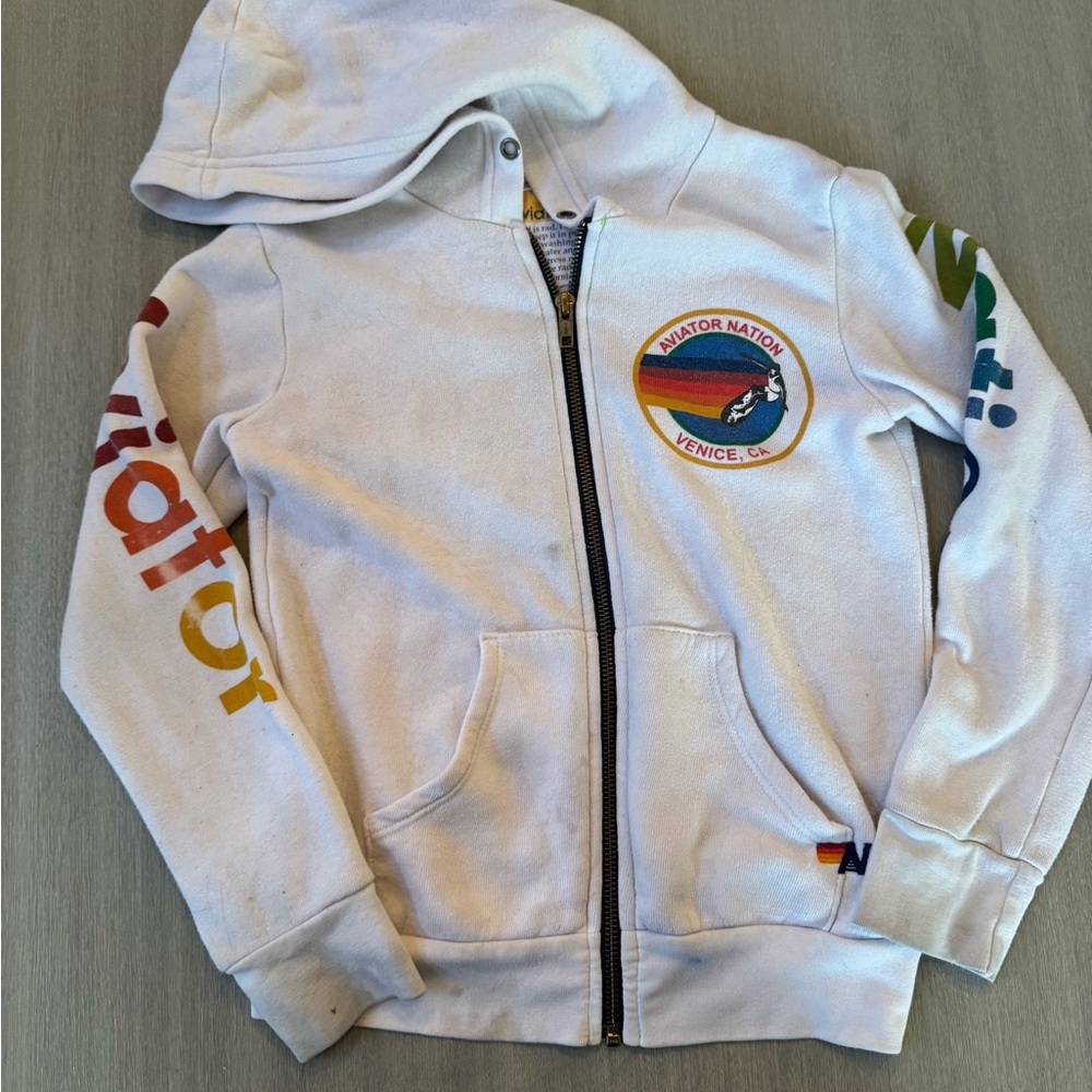 Aviator Nation Kids White Hoodie